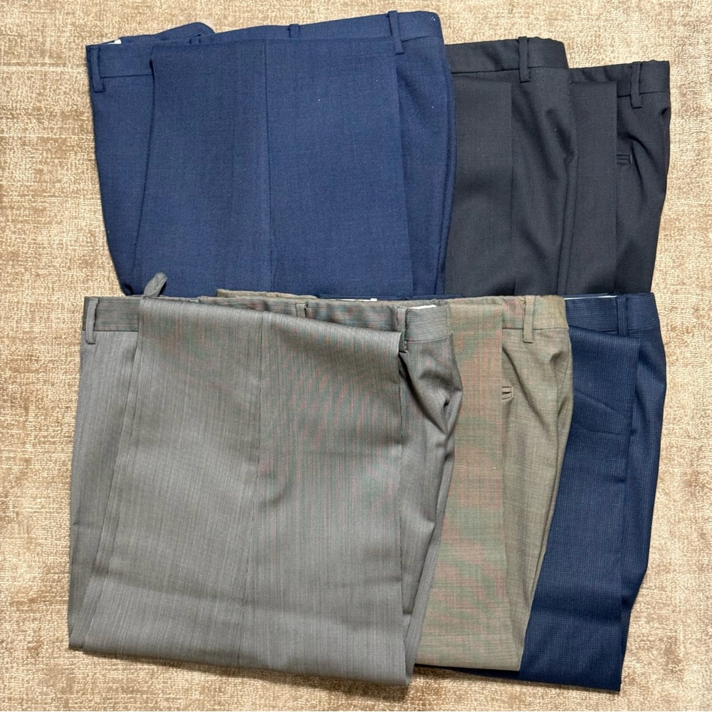Collection - 6 Canali flat-front Trousers so 52 in black, navy blue, gray, camel